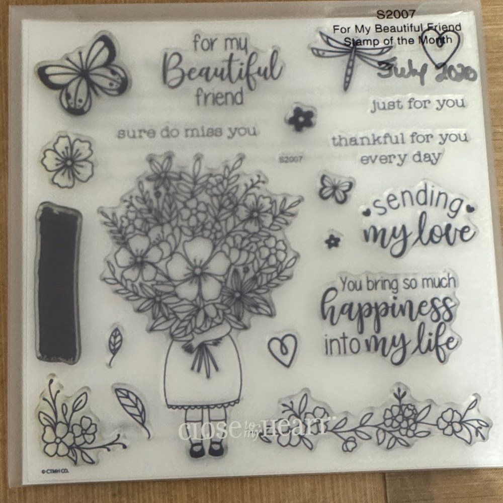Close to My Heart Floral Clear Stamp Set - White